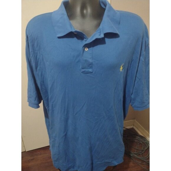 Polo Ralph Lauren Other - Polo Ralph Lauren Polo Shirt Adult 2XB BIG Short Sleeve Blue W/ Yellow Pony Mens